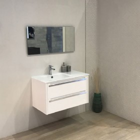 36″ White Modern Bathroom Vanity With Mirror